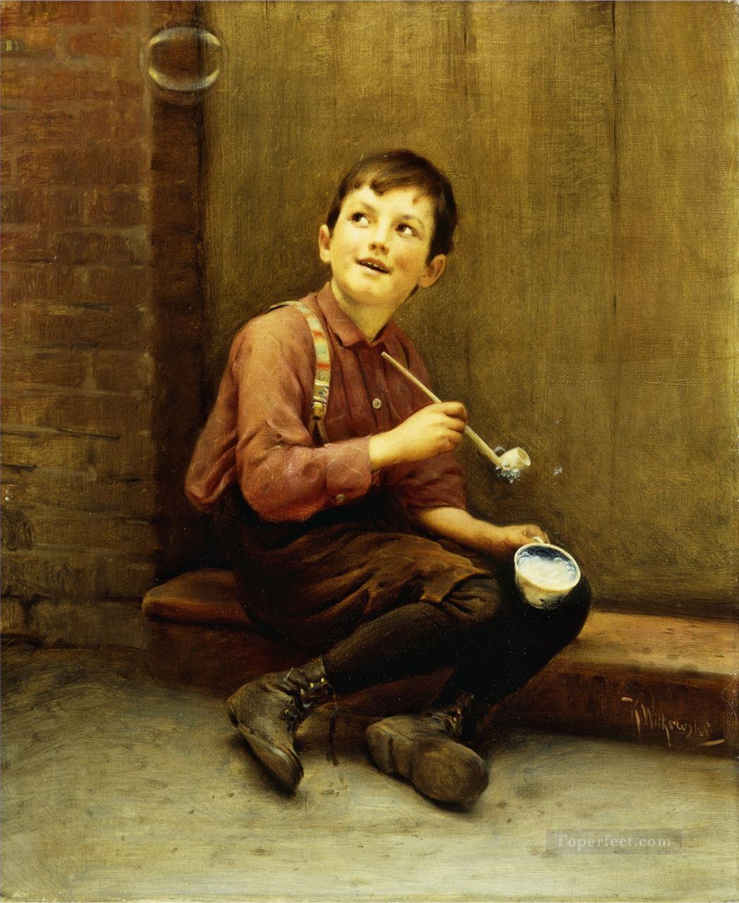 Anticipation The Bubble Blower Karl Witkowski Oil Paintings